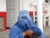 Afghan woman in blue burqa