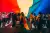 LGBTQ+ Youth - Rainbow flag from below