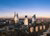 A drone shot image of the three skyscapers in the city of Baku, Azerbaijan