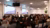 A large audience watches as Professor Thea Hilhorst gives an introduction to The Hague Humanitarian Studies Centre Conference