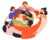 A diverse group of individuals hug each other
