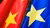 EU flags in red and blue