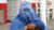 Afghan woman in blue burqa