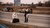Ukrainian refugees standing on the side of a motorway