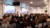 A large audience watches as Professor Thea Hilhorst gives an introduction to The Hague Humanitarian Studies Centre Conference
