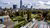Uitzicht vanaf het dak van Depot Boijmans van Beuningen op de skyline van Rotterdam