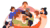 A diverse group of individuals hug each other