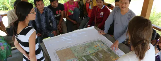 Discussion with map - Myanmar - MOSAIC project
