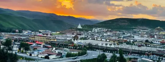 Labrang Tibet - with red sky