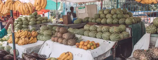 Photo of a market with assortment of fruits in Nairobi, Kenya